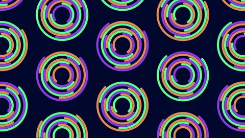 Circular colorful pattern on black background with symmetrical arrangement Stock-Footage 285677588