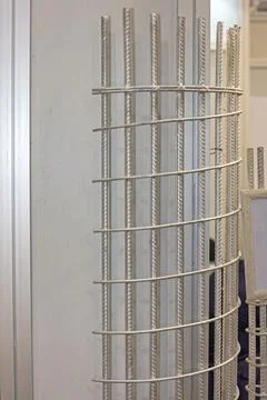 Circular Column Reinforcement Cage Stock Photos