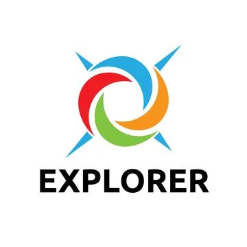 Circular Compass Direction Navigation Explorer Adventure Logo Template Stock Illustration