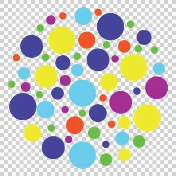Circular Composition Of Many Small Black Solid Polka dots Stock Illustration
