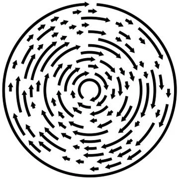 Circular concentric arrows. Cyclic, cycle arrows. Arrow element to illustrate 스톡 일러스트