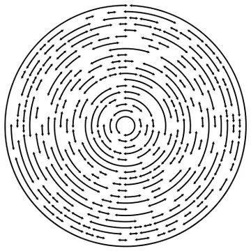 Circular concentric arrows. Cyclic, cycle arrows. Arrow element to illustrate Stock Illustration