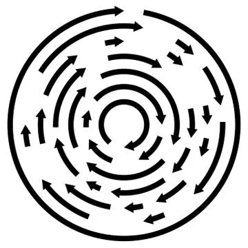 Circular concentric arrows. Cyclic, cycle arrows. Arrow element to illustrate Stock Illustration
