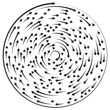 Circular concentric arrows. Cyclic, cycle arrows. Arrow element to illustrate Stock Illustration