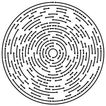 Circular concentric arrows. Cyclic, cycle arrows. Arrow element to illustrate Stock Illustration