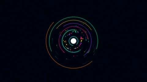 Circular cosmic orbit speed on black background vector animation Stock Footage 341679632
