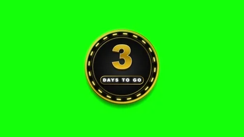 Circular countdown clock with number 3 and days to go on green screen backg.. 動画素材 336364951