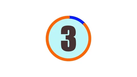 Circular Countdown Timer Animation 3 2 1 Go Stock Footage 346470852