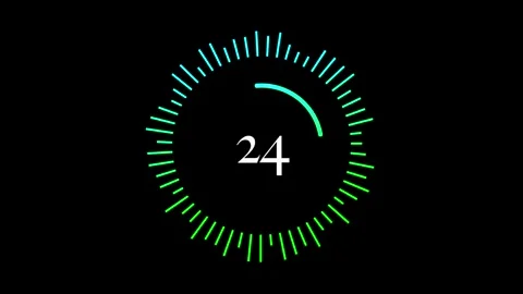 Circular Countdown Timer Animation from 30 Seconds on Black Background Stock Footage 336101350
