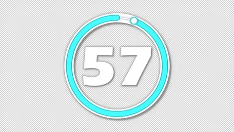 Circular Countdown Timer Animation – 60s Stock Footage 308661158