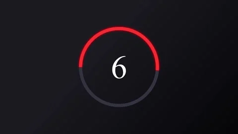 Circular countdown timer animation with decreasing numbers and progress bar.. Stock Footage 341376287