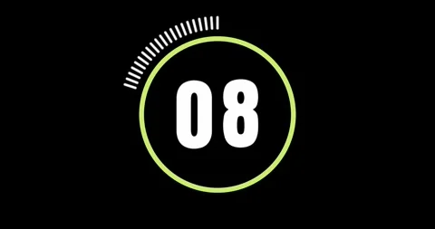Circular Countdown Timer Animation with Progress Ring Stock Footage 342404813