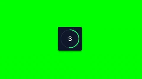 Circular countdown timer ticker animation on green screen Vídeo Stock 344371378