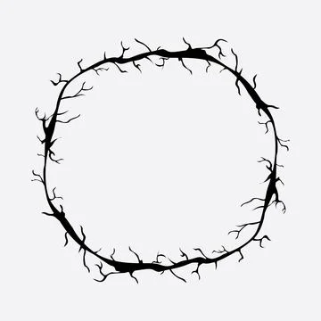 Circular Crack Pattern EPS Vector Stock Illustration