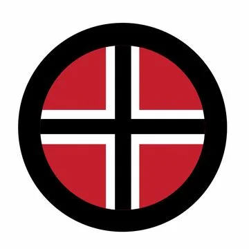 Circular Cross Emblem Vector Illustration with Red, Black, and White Colors, Min Stock Illustration