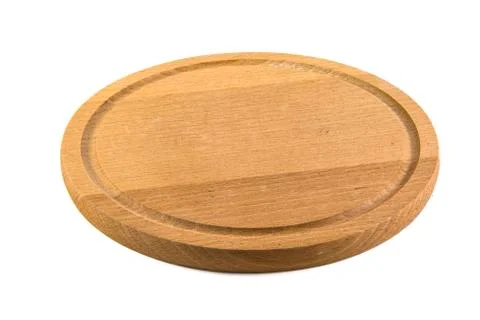 Circular cutting board isolated on white background photo. Beautiful picture, Stock Photos