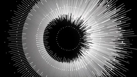 Circular Data Futuristic Minimalistic Stream Abstract Loop 4K Video stock 345729086
