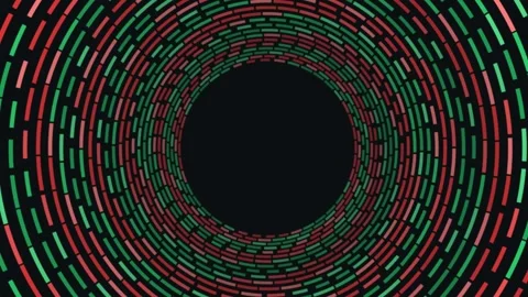 Circular Data Pipeline With Spinning Rings Stock Footage 337038501