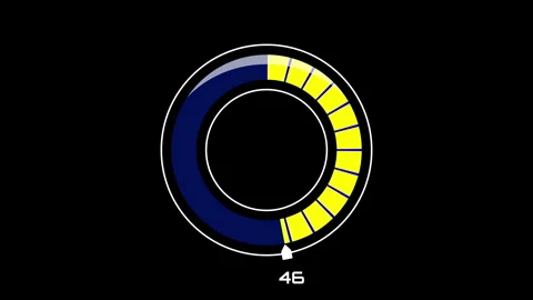 Circular data visualization showing countdown progress ring Stock Footage 336741899