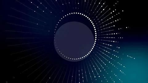 Circular Data Wave  Abstract Tech Dots and Lines Pattern Stock Illustration