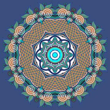 Circular decorative geometric pattern for yoga fashion design Illustrazione stock