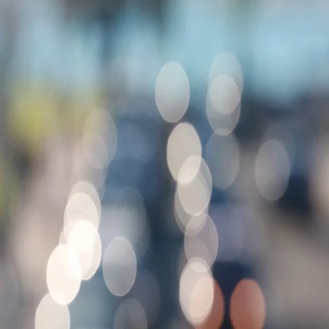 Circular Defocused Traffic Lights Moving Stock Footage 69489207