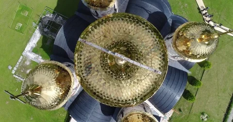 Circular departures from the cathedral Stock Footage 77775322