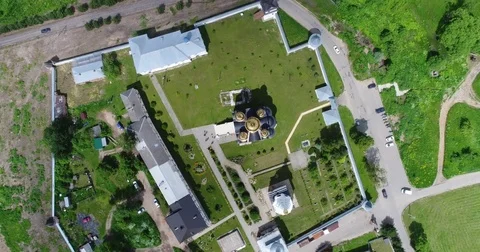 Circular departures from the cathedral Stock Footage 77775473