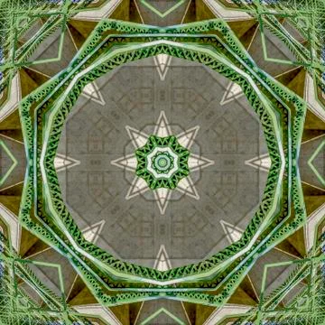 Circular design with copy space and negative space in the center made from green Stock Photos