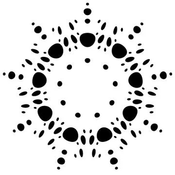 Circular design with distortion effect. Abstract monochrome element on white. Illustrazione stock