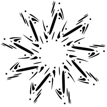 Circular design with distortion effect. Abstract monochrome element on white. Illustrazione stock