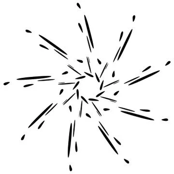 Circular design with distortion effect. Abstract monochrome element on white. Illustrazione stock