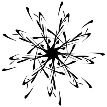 Circular design with distortion effect. Abstract monochrome element on white. 스톡 일러스트