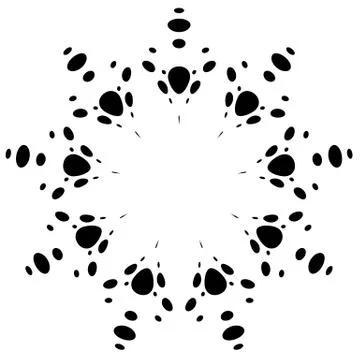 Circular design with distortion effect. Abstract monochrome element on white. Illustrazione stock