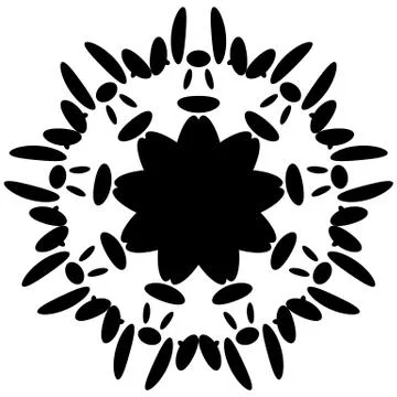 Circular design with distortion effect. Abstract monochrome element on white. Illustrazione stock