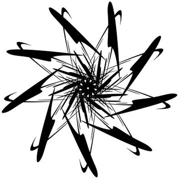 Circular design with distortion effect. Abstract monochrome element on white. Illustrazione stock