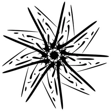 Circular design with distortion effect. Abstract monochrome element on white. Illustrazione stock