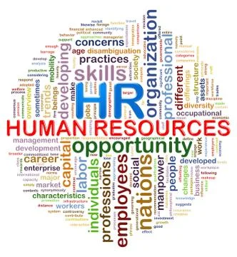 Circular design hr human resources word tags wordcloud Stock Illustration