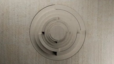 Circular design with layers showing depth and texture in natural tones Stock Footage 323325995