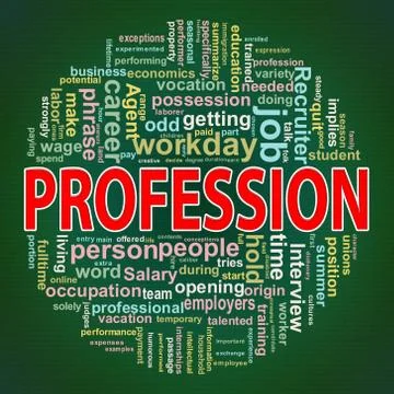 Circular design profession word tags Stock Illustration