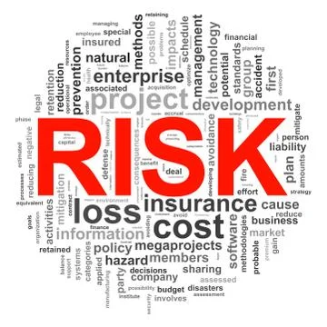 Circular design risk word tags Stock Illustration