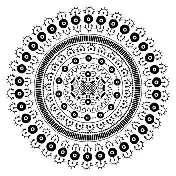 Circular Design vector mandala tattoo style design, tribal Polynesian or Stock Illustration