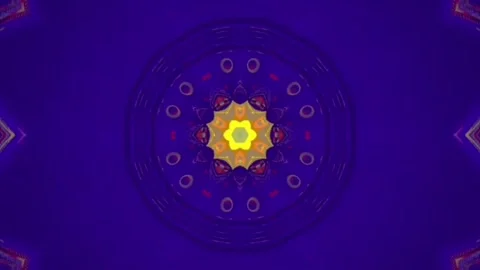 A circular design with a yellow center on a blue background Stock Footage 248857551