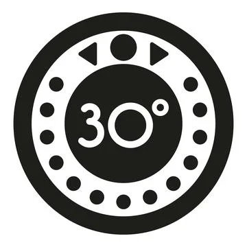 Circular dial with 30 degrees temperature setting Stock Illustration