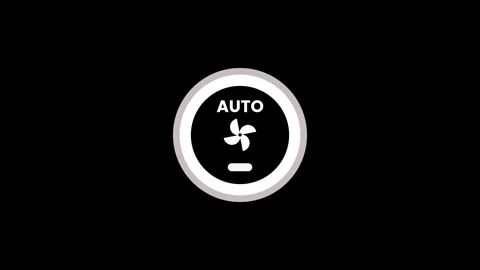 Circular dial labeled with AUTO text or fan mode animation Vidéo 335297028