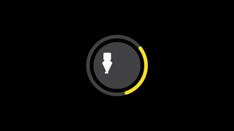 Circular dial with pen outline icon animation isolated on black background Stock Footage 335297024