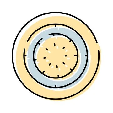 Circular dial timeline displaying time and progress concept Stock Illustration