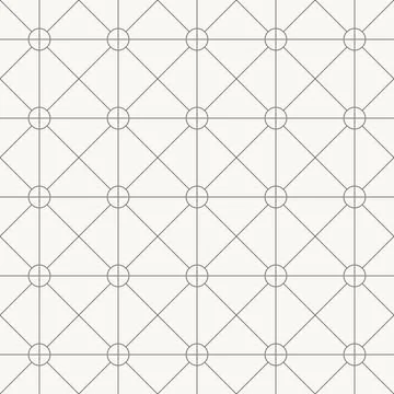 Circular diamond node pattern, seamless pattern in line design. circle, diamond Stockillustratie