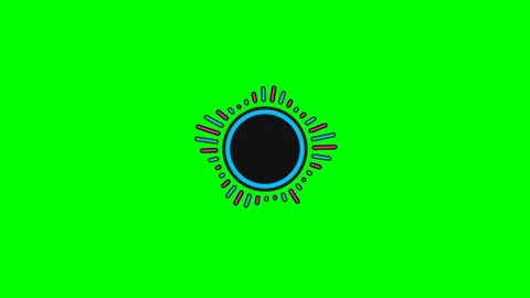 Circular digital audio frequency spectrum visualizer on green background Stock Footage 340268088