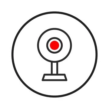 Circular digital camera illustration on a clear white backdrop with a disti.. Stock Illustration